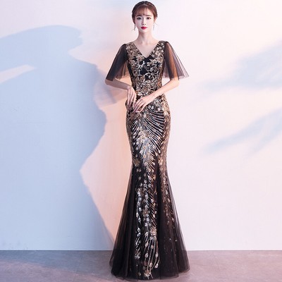 Womens V Neck Sequins Slim Mesh Short Sleeve Evening Party Long Casual Dress  | eBay
