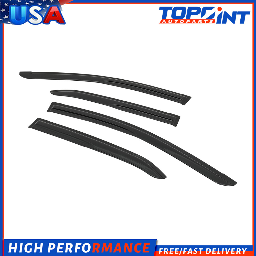 Dark Black Side Wind Deflectors Window Visors 4p For 14-19 Toyota Corolla Sedan