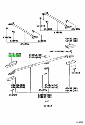 TOYOTA LAND CRUISER 100 Left Front Roof Rack CoverGenuine JDM