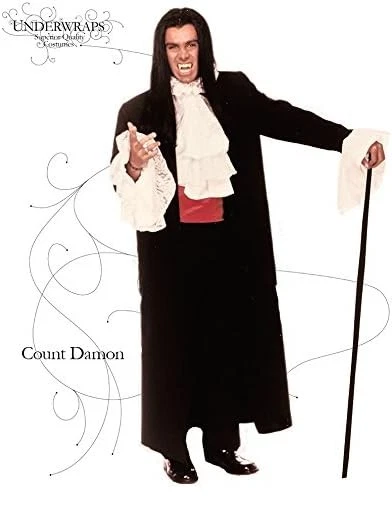 5 piezas Contar DAMON Abrigo Largo Drácula Vampiro Capa Halloween Disfraz Adulto OS 34-38 Foto 3 de 3