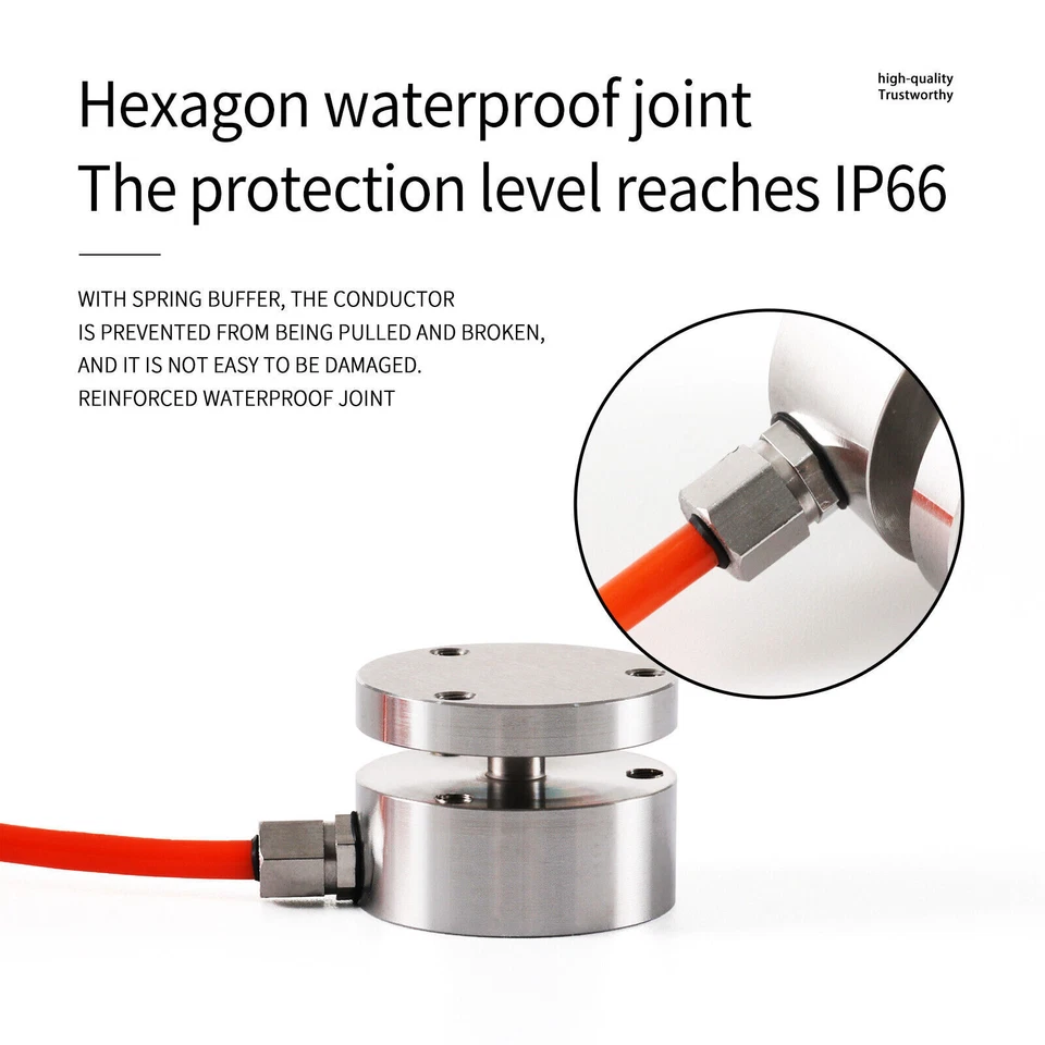 50KG-10T  Load Cell Pressure Micro Type Scale Weigh Force Sensors Capacity Φ58mm - Image 4 of 4