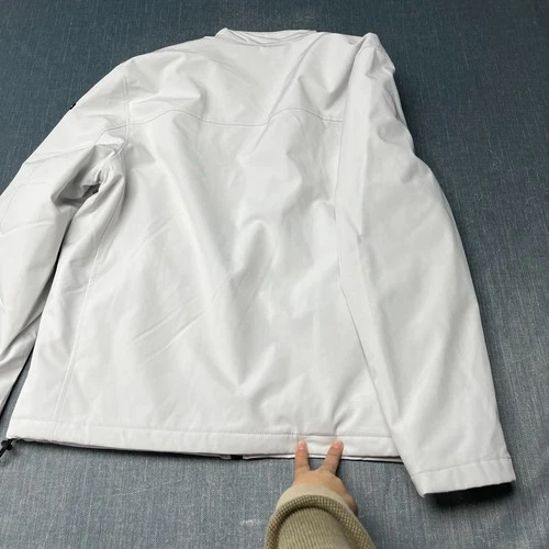 Calvin Klein Men's Jacket Size L White Full Zip Softshell Stretch Coat NWT image 9