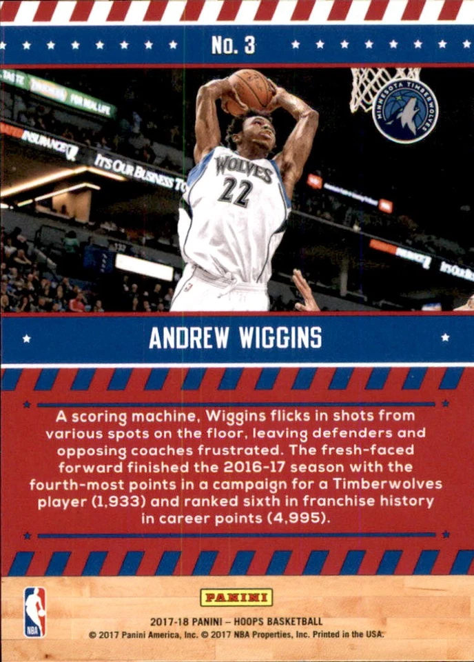 2017-18 Hoops Special Delivery #3 Andrew Wiggins - BSK - Image 2 of 2