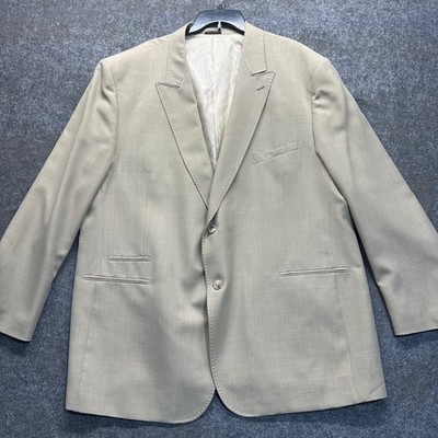 Steve Harvey Mens Sultan-V Blazer Tan Beige 56BL 2-Button Peak Lapel Sport Coat