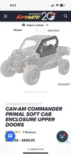Can-Am Commander Primal Soft Cab Enclosure Upper Doors by SuperATV