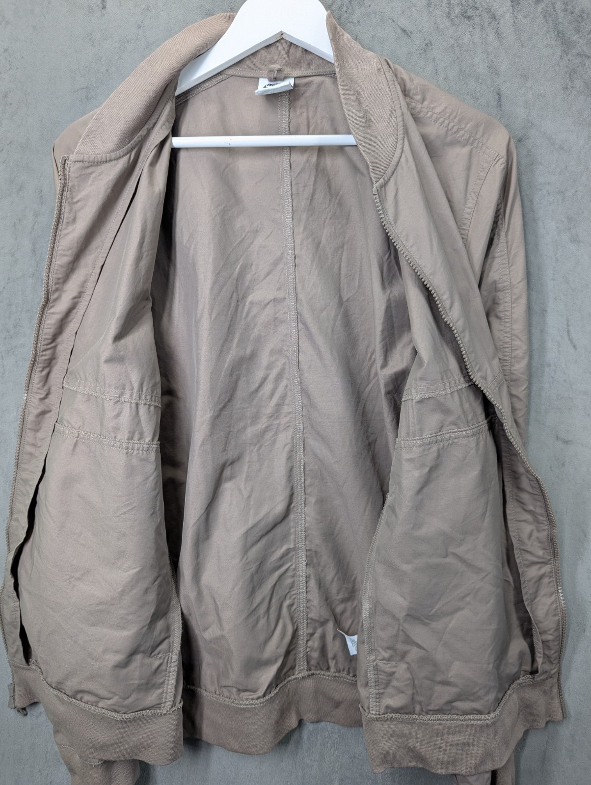 Nike Lightweight Bomber Jacket Mens Size Large Unlined Full Zip Beige DN4458-040 image 3