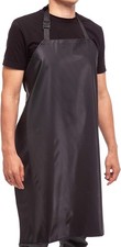 35-in Waterproof Vinyl Apron - Heavy-Duty Black Butcher Apron for Dishwashing...