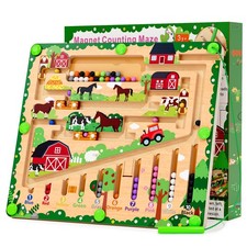 Magnetic Color and Number Maze, Montessori Wooden Toys for Ages 2-4,Sensory T...