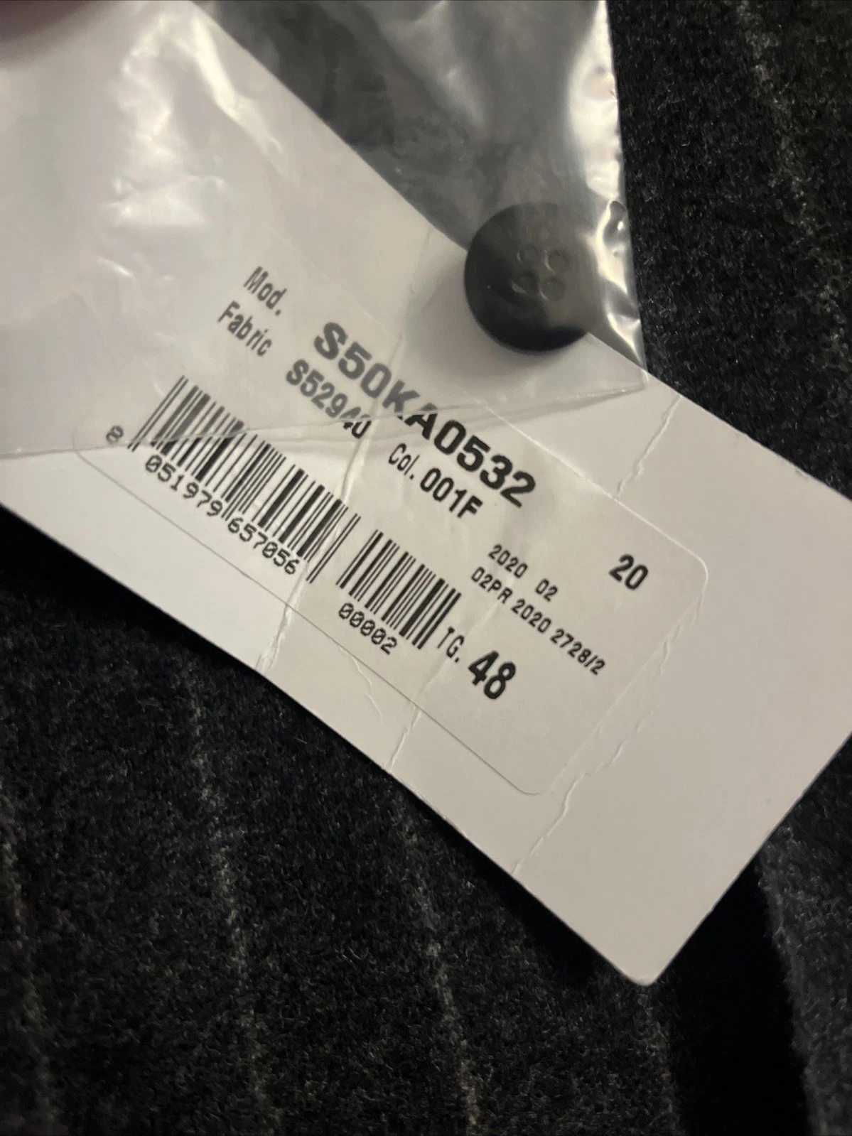 Maison Margiela 20AW Pantaloni pantaloni pantaloni 48 lana grigio righe S50KA0532