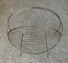 LG MCM Atomic Gold Tone Brass Metal Magazine Rack Record Wood Towel Holder VTG