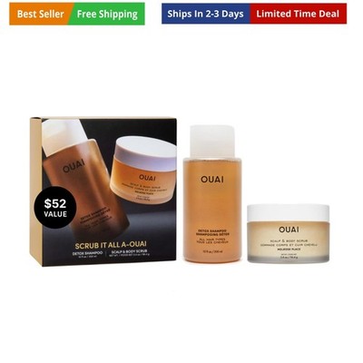 Hair Care Set - Clarifying Shampoo & Exfoliating Scalp Scrub - Deep Cleansing...