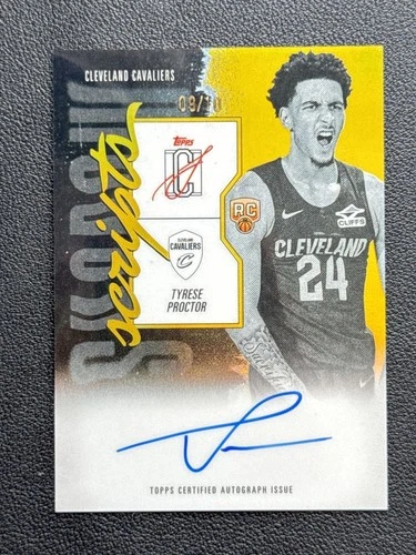 2025-26 Topps Chrome Cosmic Shadow Scripts Auto Rookie 09/10 Gold Tyrese Proctor