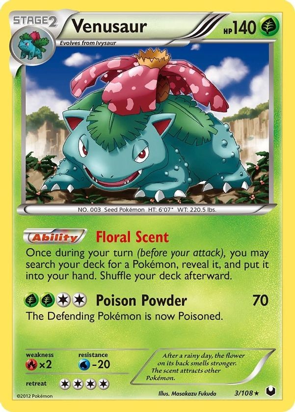 Venusaur - 3/108 - Pokemon Dark Explorers Black & White Holo Rare Card NM