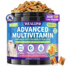 Taurine for Cats Vitamins Treats, 18 in 1 Cat Multivitamins Treats 500...