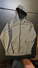 Nike Dri-Fit Therma Waffle Texture Full Zip Hoodie Sweatshirt Jacket Mens M Gray
