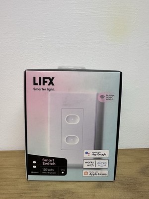 LIFX 2 Button in-Wall Wi-Fi Smart Switch Single Pole White New