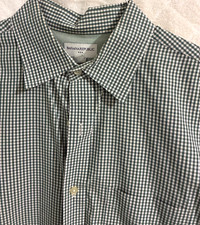 Banana Republic Men's Green Check 100 Cotton Shirt L 16 16 1/2