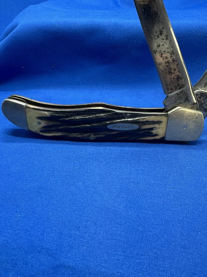 Bonito cuchillo de cazador plegable grande vintage Kabab modelo #1184 EE. UU. Foto 2 de 4