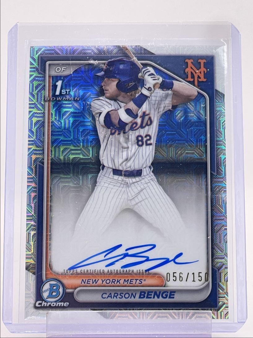 CARSON BENGE 2024 BOWMAN CHROME DRAFT 1ST HTA CHOICE AUTO /150 Q4290