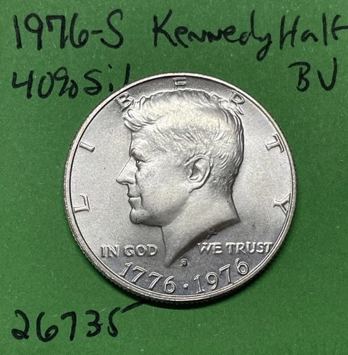 1976 S Kennedy Half Dollar 40% Silver BU Uncirculated See Pics