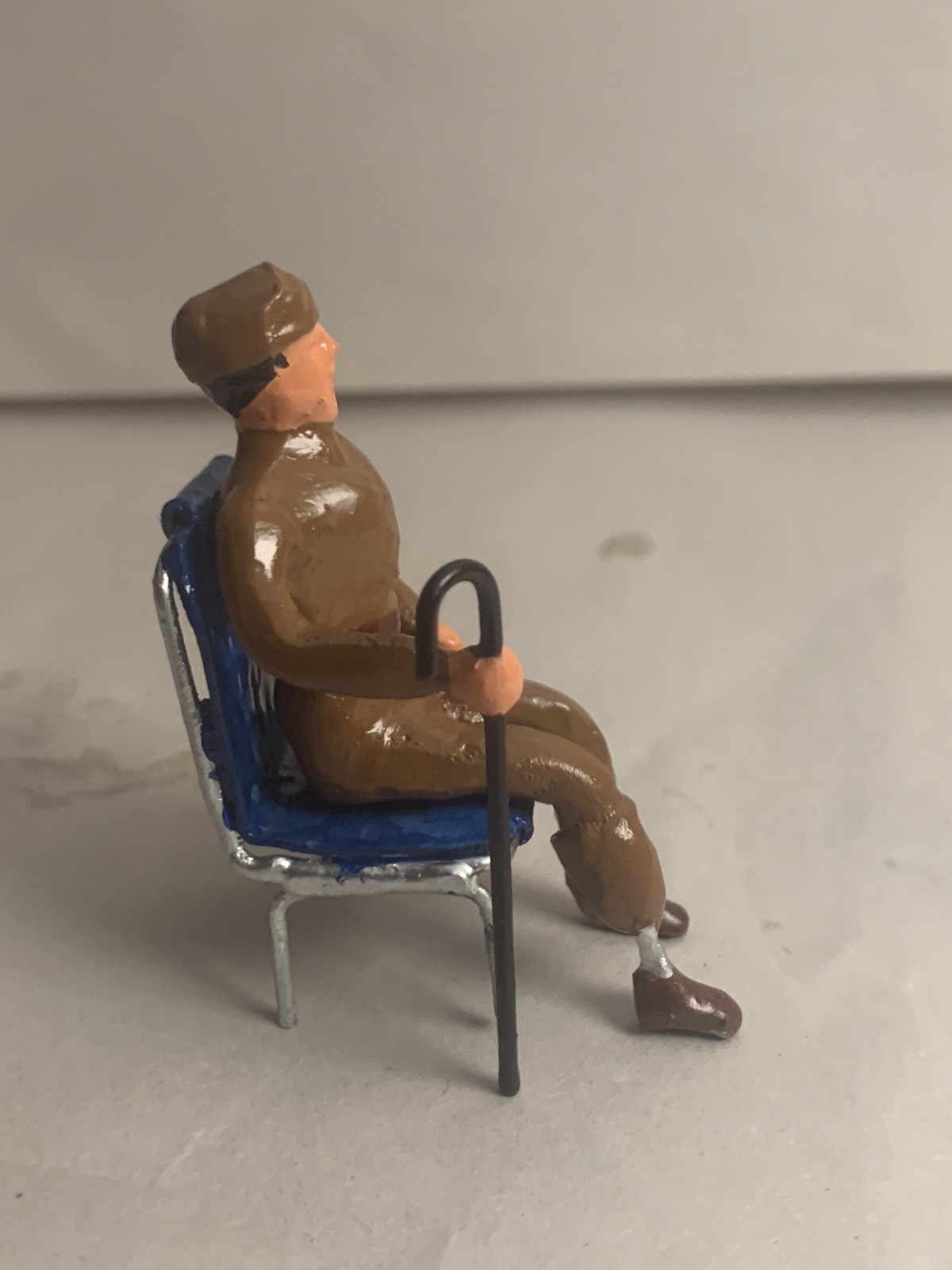 Toy Soldier w/ Prosthetic Leg Seated Barclay Manoil Jags Toy Conversions