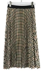 Maje Skirt Womens Small Pleated Midi Multicolor Plaid Elastic Waistband