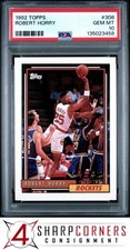 1992 TOPPS #308 ROBERT HORRY RC ROCKETS PSA 10