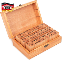 Ausyde Holzstempel Set – 84 StüCk Alphabet-Stempel Mit GroßBuchstaben, Kleinbuch