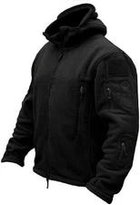 Mens Fleece Jacket Full Zip Bearskin Tactical Winter Coats Windproof Large