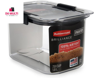 Rubbermaid Brilliance 7.8 Cup Airtight Food Storage Container BPA Free Gray