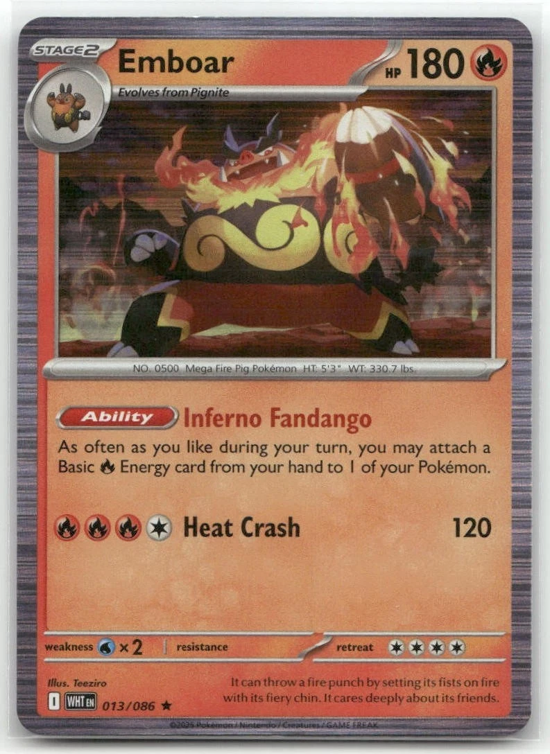 emboar pokemon card for sale Fire Originally released February 2012 ✨ Mega Emboar ex 273/217