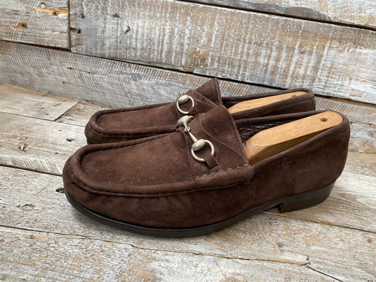 靴 00s tom ford gucci suede horsebit loafer Gucci horsebit tomford era brown suede slip on, loafers sz 42 US 9