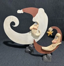 VNTG Crescent Moon LG&SM,Artist SNGD,Melvin F.Martin 1992 Cut Metal/Carved Resin
