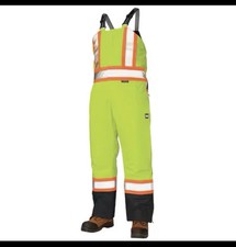 Tough Duck Small Hi-Vis Insulated Bibs, Florescent Green XL
