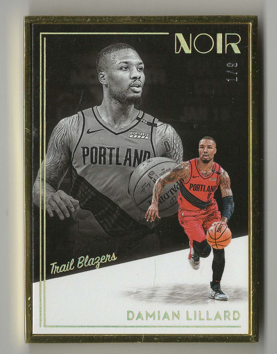 DAMIAN LILLARD 2018-19 PANINI NOIR GOLD FRAME #/9 🔥 213 🔥