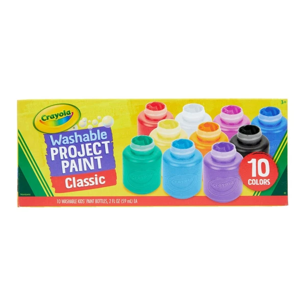 Crayola Washable Kids Paint Set 10 Colors | Arts & Crafts Supplies Gift