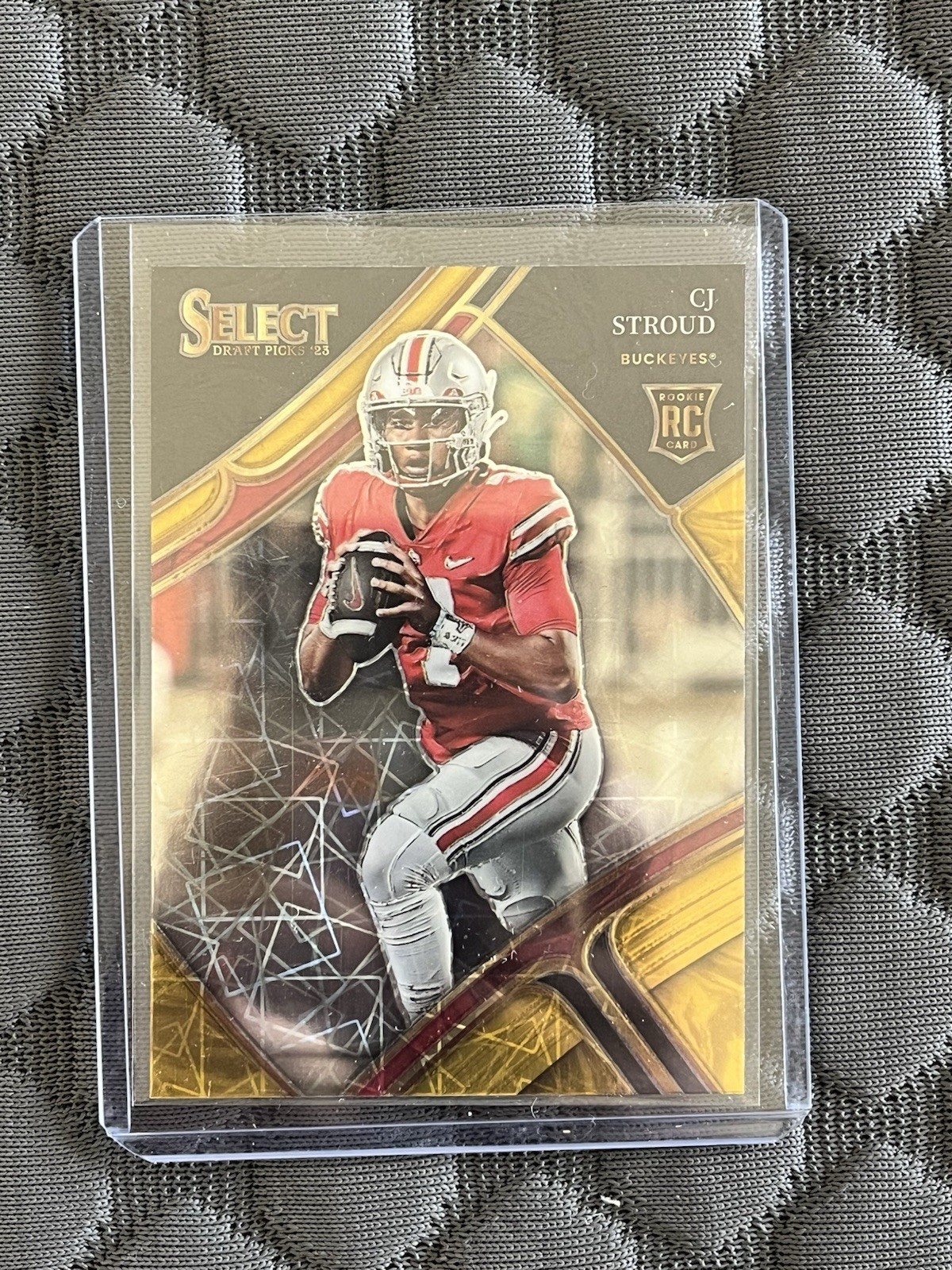 2023 Panini Select Draft Picks C.J. Stroud #102 Gold Lazer Prizm (RC)