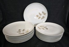 B&C Limoges "Alice" L. Bernardaud 8 Dinner & 8 Salad Plates Gold Leaves