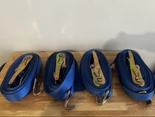 4 Pack 2" x 32' Ratchet Tie Down Straps Double J Hook 5,500lbs Heavy Duty Blue