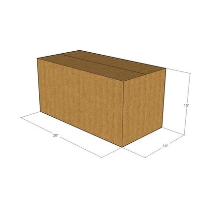 5 20x10x10 Kraft Brown Corrugated Shipping Boxes 32 ECT Single-Wall New