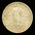 1917 Standing Liberty Quarter 25C Type 1 VF Raw Silver Coin (#SLC00296)
