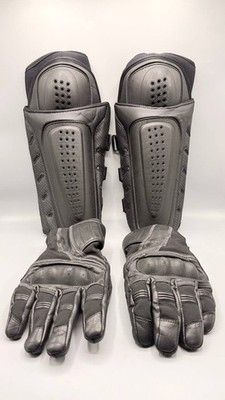 Icon Field Armor D3O Elbow Forearm Guards & Sedici Leather Hand Gloves Set L