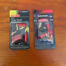 RadioShack Deluxe 24K Gold-Plated Snap-Spade Connectors 12-10 Gauge 8 Pack...