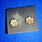 Vintage Sterling Silver Flower Poppy Daisy Earrings. 1/2 inch — photo 1