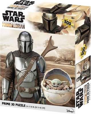 Prime 3D Star Wars The Mandalorian 500 Piece Jigsaw Puzzle Grogu Disney 24x18