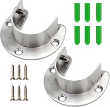 2PCS Wardrobe Rail Bracket Curtain Pole Brackets Wardrobe Rails and Fittings Wa
