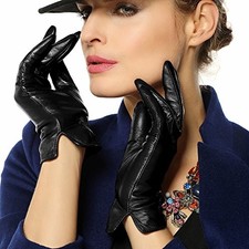 Winter Gloves for Women Medium 7 Black touchscreen/Cashmere Blend Lining 