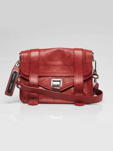 Mini sac bandoulière Proenza Schouler cuir rouge PS1 - Photo 1/12