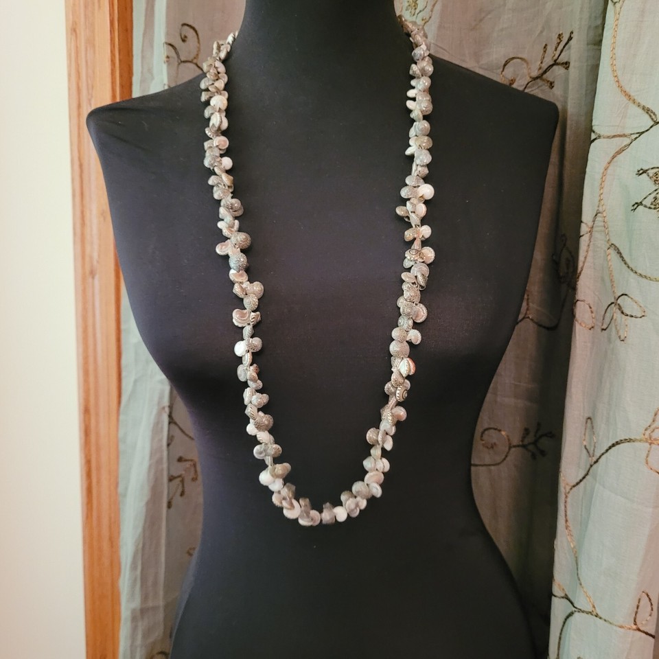 Vintage Snail Shell Necklace, Tiny Snail Shells strung to make a 36 ...