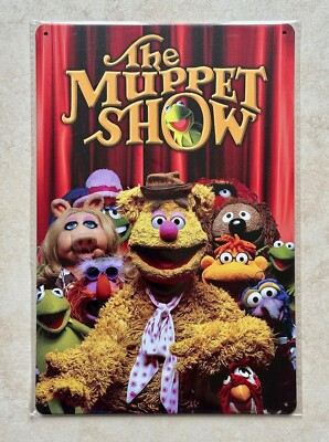 THE MUPPET SHOW BLECHSCHILD BAR MANN HÖHLE BAR KERMIT MISS PIGGY FOZZY 20 x 30 cm
